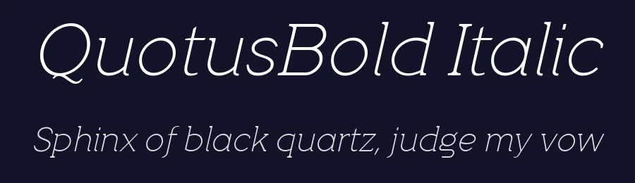 QuotusBold Italic by Fernando Haro — Display Font — thumbnail 2