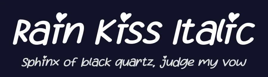 Rain Kiss Italic by Heru Utama Putra — Display Font — thumbnail 2