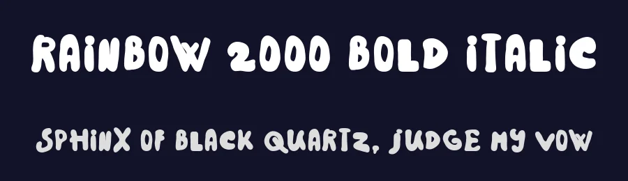 Rainbow 2000 Bold Italic by GGBotNet — Display Font — thumbnail 2