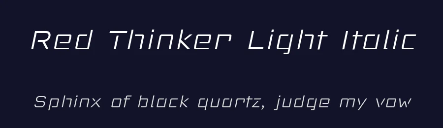 Red Thinker Light Italic by Fernando Haro — Sans Font — thumbnail 2