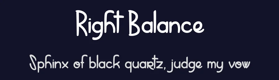 Right Balance by dcoxy Medina Gregory — Display Font — thumbnail 2
