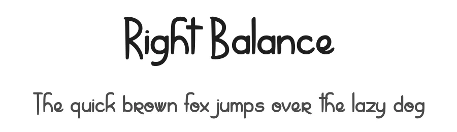 Right Balance by dcoxy Medina Gregory — Display Font