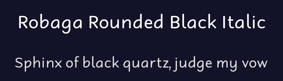 Robaga Rounded Black Italic by Situjuh Nazara — Display Font — thumbnail 2