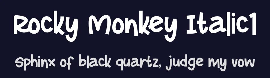 Rocky Monkey Italic1 by Heru Utama Putra — Display Font — thumbnail 2