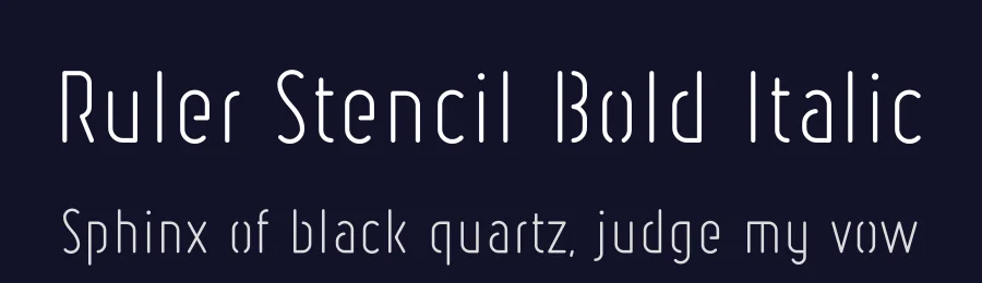 Ruler Stencil Bold Italic by Levi Szekeres — Display Font — thumbnail 2