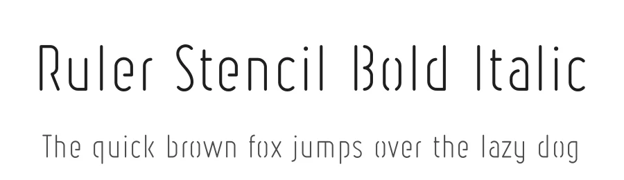 Ruler Stencil Bold Italic by Levi Szekeres — Display Font