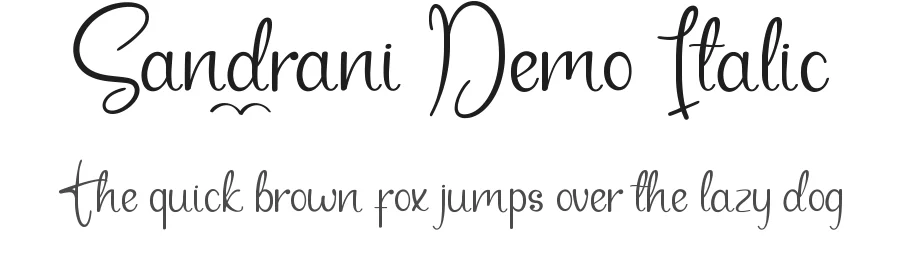 Sandrani Demo Italic by Shalsha & Suci Anita — Script Font