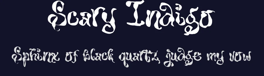 Scary Indigo by Masa Aska Sanurumi — Display Font — thumbnail 2
