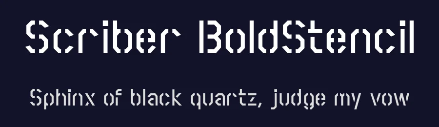 Scriber BoldStencil by Jonathan Hill — Display Font — thumbnail 2