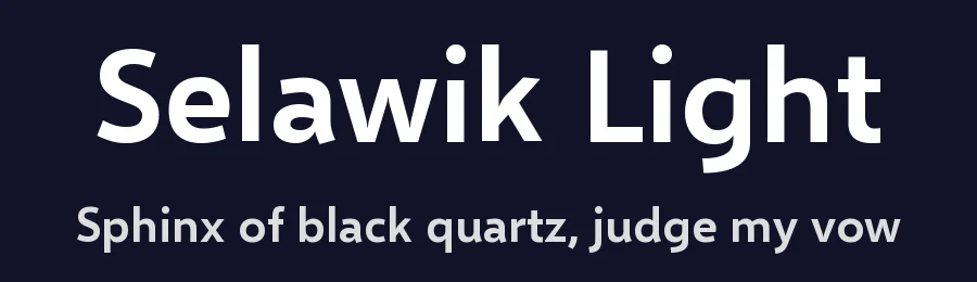 Selawik Light by Aaron Bell — Sans Font — thumbnail 2