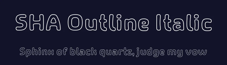 SHA Outline Italic by Situjuh Nazara — Display Font — thumbnail 2