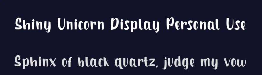 Shiny Unicorn Display Personal Use by Fadli Ramadhan Iskandar — Display Font — thumbnail 2