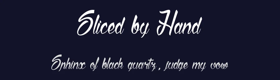 Sliced by Hand by dcoxy Medina Gregory — Script Font — thumbnail 2