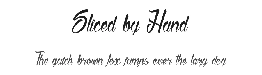 Sliced by Hand by dcoxy Medina Gregory — Script Font