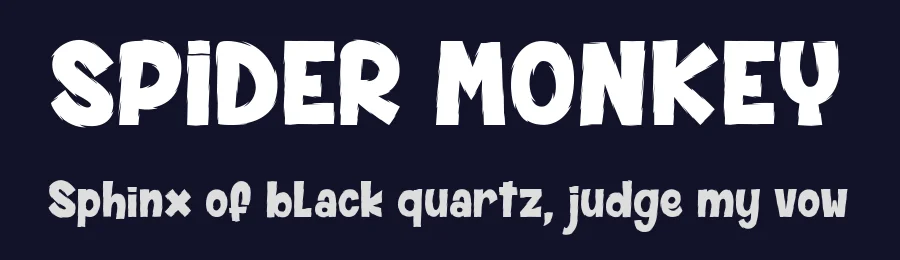 SPIDER MONKEY by dcoxy Medina Gregory — Display Font — thumbnail 2