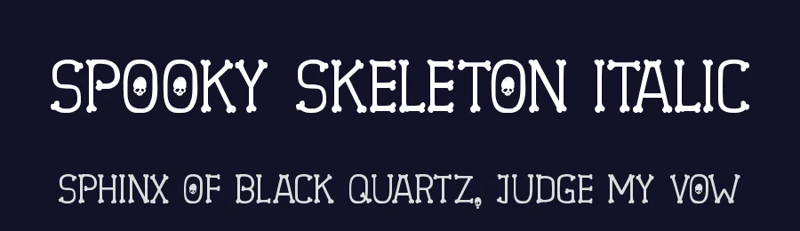 Spooky Skeleton Italic by Joseph Dawson — Display Font — thumbnail 2