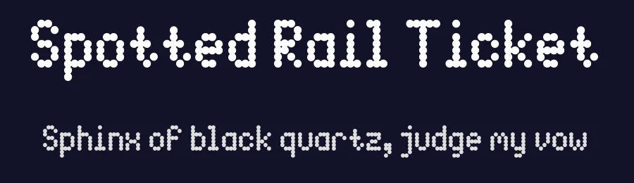 Spotted Rail Ticket by Chequered Ink Ltd. — Display Font — thumbnail 2