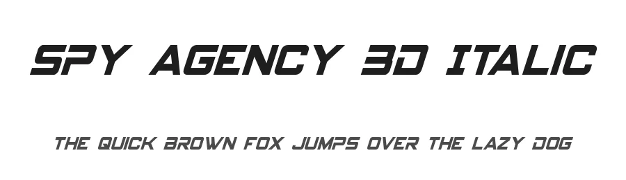 Spy Agency 3D Italic by Daniel Zadorozny โ Display Font