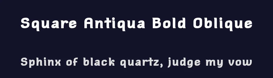 Square Antiqua Bold Oblique — Display Font — thumbnail 2