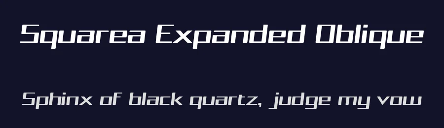 Squarea Expanded Oblique — Display Font — thumbnail 2