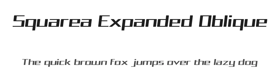 Squarea Expanded Oblique — Display Font