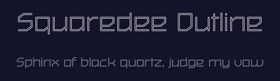 Squaredee Outline by Russ McMullin — Display Font — thumbnail 2