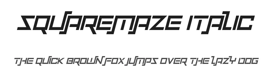 Squaremaze Italic by Darrell Flood β Display Font
