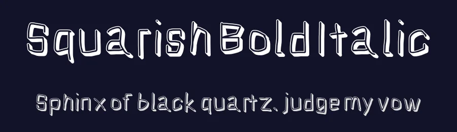 Squarish Bold Italic — Display Font — thumbnail 2