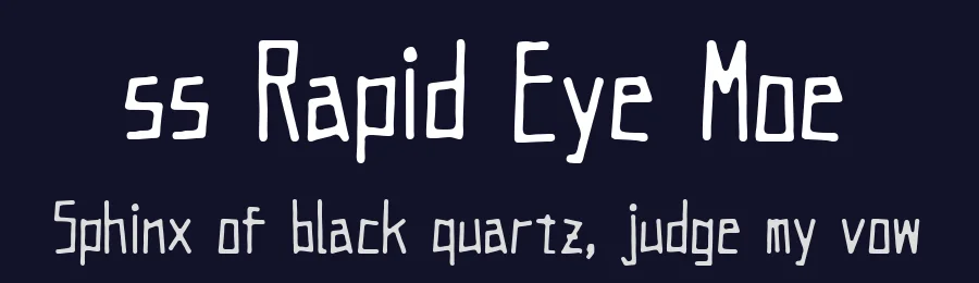 ss Rapid Eye Moe — Display Font — thumbnail 2
