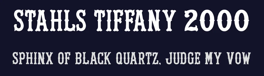 Stahls Tiffany 2000 — Display Font — thumbnail 2