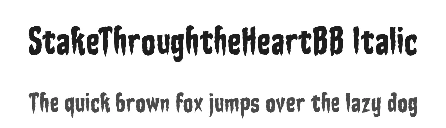 StakeThroughtheHeartBB Italic by Nate Piekos — Display Font