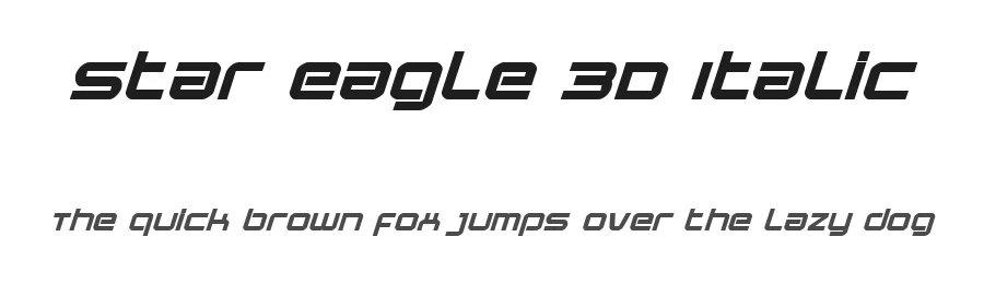 Star Eagle 3D Italic by Daniel Zadorozny — Display Font