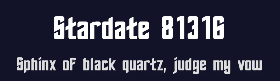 Stardate 81316 — Display Font — thumbnail 2