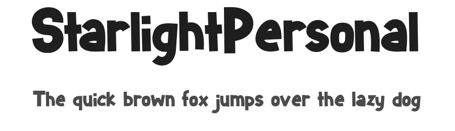 StarlightPersonal by nami_studio — Display Font