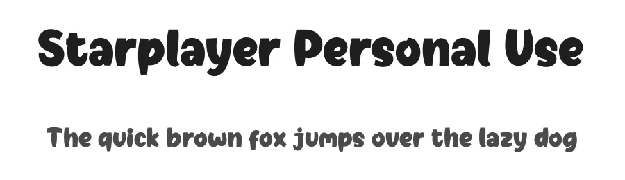 Starplayer Personal Use by rozi — Display Font
