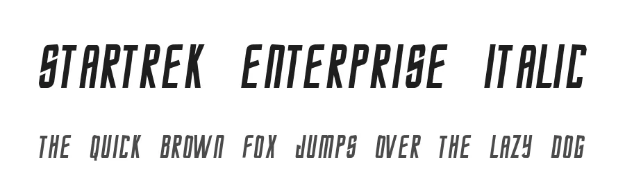 StarTrek Enterprise Italic by P. A. Vannucci — Display Font