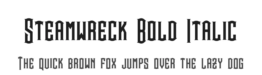 Steamwreck Bold Italic by Neale Davidson — Display Font