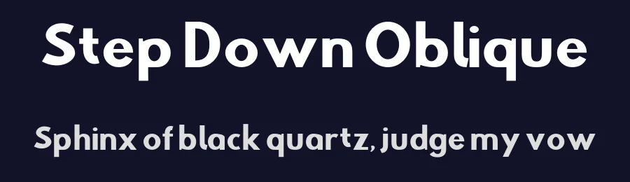 Step Down Oblique — Display Font — thumbnail 2