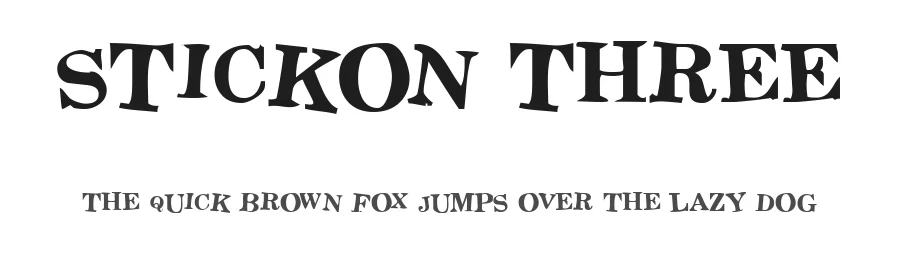 Stickon Three — Display Font