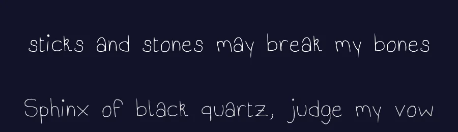 sticks and stones may break my bones — Display Font — thumbnail 2