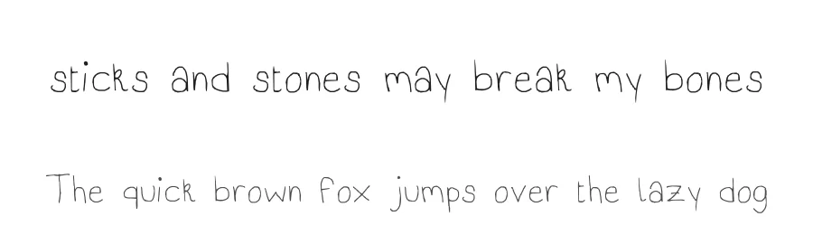 sticks and stones may break my bones — Display Font