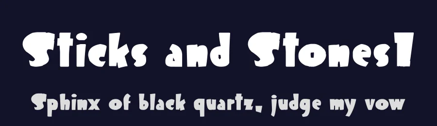 Sticks and Stones1 by Joseph Dawson — Display Font — thumbnail 2