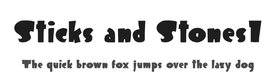 Sticks and Stones1 by Joseph Dawson — Display Font