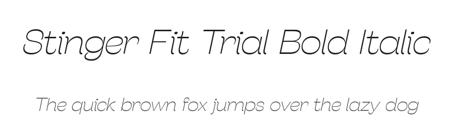Stinger Fit Trial Bold Italic by Cosimo Lorenzo Pancini — Display Font