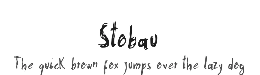 Stobau by patch po β Script Font