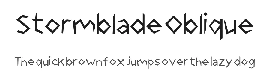 Stormblade Oblique by Mew Too — Display Font