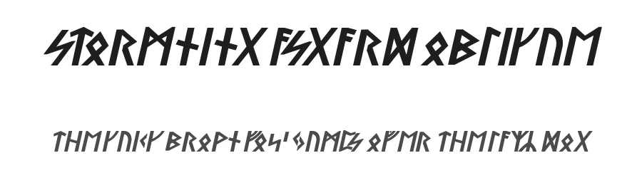 Stormning Asgard Oblique by Robert Jablonski, Mew Too — Display Font