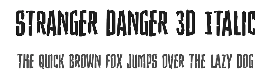 Stranger Danger 3D Italic by Daniel Zadorozny — Display Font