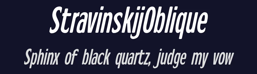 StravinskijOblique — Display Font — thumbnail 2