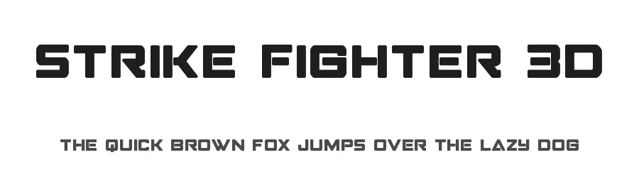 Strike Fighter 3D by Daniel Zadorozny — Display Font